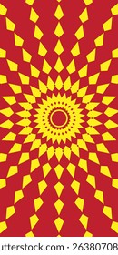 abstract sun graphic vector yellow color on red background vertical for summer background