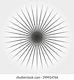 abstract sun halftone dotted circle isolated element design vector template background