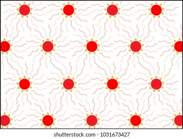 Abstract sun with heat wave pattern.