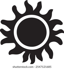 Abstract sun icon on white background