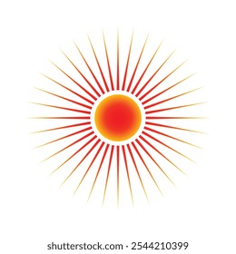 Abstract sun icon, sign symbol. Sun icon, vector. Hot weather symbol, sunbeam, design. Vector illustration. 