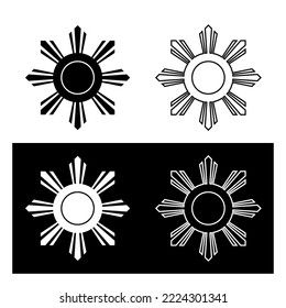 Abstract Sun Icon. A Symbol Of Warmth And Light. Stylized Sun With Rays. Isolated Vector Illustration On A White Background.