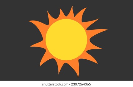 abstract sun icon vector on black color background