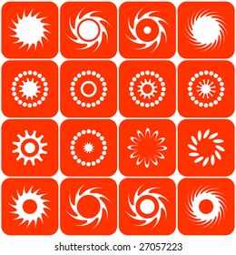 Abstract sun icons. Vector.