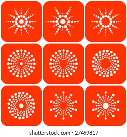 Abstract sun icons. Vector.