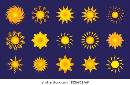 Abstract sun icons, vector illustration