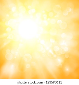 Abstract sun illustration with defocused lights