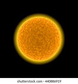 Abstract Sun. Isolated on black background.Vector colorful illustration.