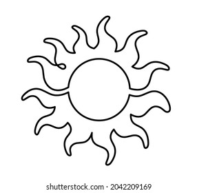Abstract sun as line drawing on white background. Vector