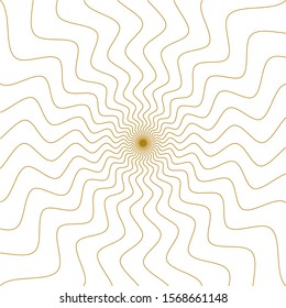 Abstract sun lines of pattern vector. Design wave gold on white. Design print for illustration water, texture sea, textile, wallpaper, banner, background. Set 2