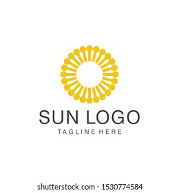 Abstract sun logo design energy symbol