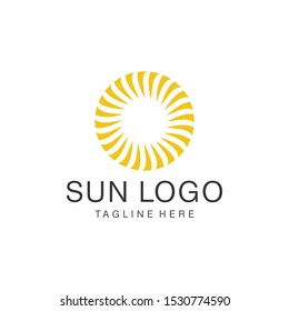 Abstract sun logo design energy symbol