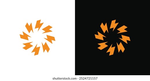 Abstract sun logo design. lightning circle or energy. Premium Vector