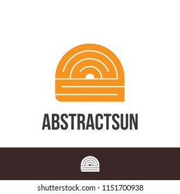 Abstract Sun logo design template.