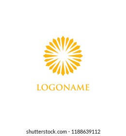 Abstract Sun logo design template