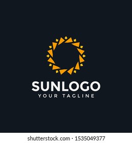 Abstract Sun Logo Design Template