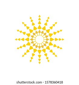 Abstract Sun logo design template, Shine ornament circle flower
