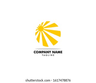Abstract Sun Logo Design Template