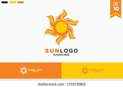 Abstract sun logo design template