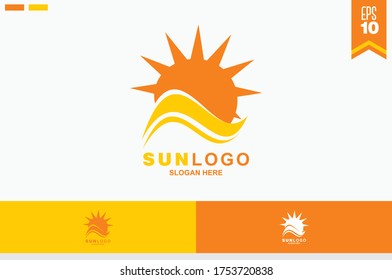 Abstract sun logo design template