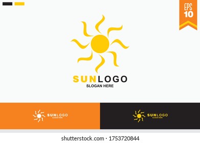 Abstract sun logo design template