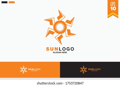 Abstract sun logo design template