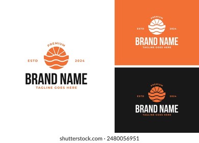 Abstract sun logo design vector illustration template idea