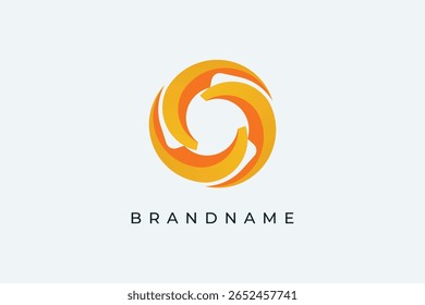 Modelo de vetor de design de logotipo abstrato da sun. Círculo ícone de raio de sol amarelo.