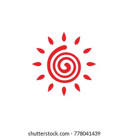 Abstract Sun logo design vector