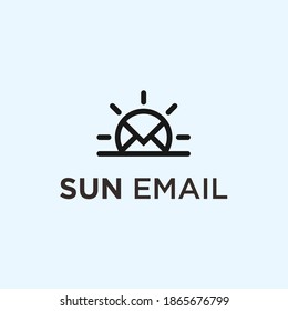 abstract sun logo. email icon