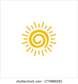 abstract sun logo with a funny concept