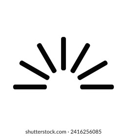 Abstract Sun Logo. Geometric Lines Half of Sunburst with Colors and Black White Style isolated on Dual Background. Flat Vector Logo Design Template Element for Nature and Vacation Logos.