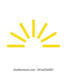 Abstract Sun Logo. Geometric Lines Half of Sunburst with Colors and Black White Style isolated on Dual Background. Flat Vector Logo Design Template Element for Nature and Vacation Logos.