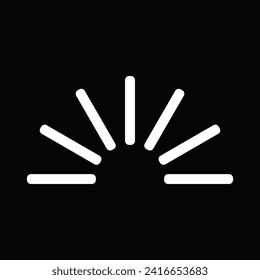 Abstract Sun Logo. Geometric Lines Half of Sunburst with Colors and Black White Style isolated on Dual Background. Flat Vector Logo Design Template Element for Nature and Vacation Logos.