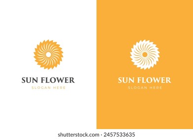 Abstract Sun Logo icon design. Sunflower Sunflower in flat style vector illustration isolated