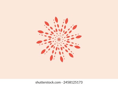 Abstract sun logo icon design. Leaf shape sun logotype. vector illustration
