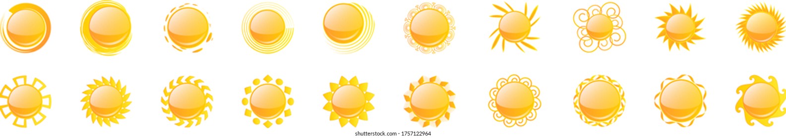 Abstract Sun Logo And Icon Set - Isolated On White Background, Vector Illustration. Abstract Sun Logo And Icons For Solar Energy Logo And Sunburst Icon Design. Abstract Sun, Vector Illustration