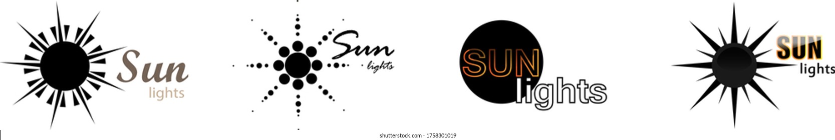 Abstract Sun Logo And Icon Set - Isolated On White Background, Vector Illustration. Abstract Sun Logo And Icons For Solar Energy Logo And Sunburst Icon Design. Abstract Sun, Vector Illustration