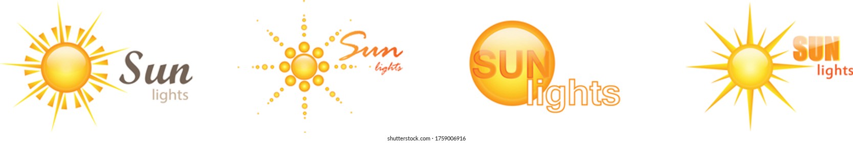 Abstract Sun Logo And Icon Set - Isolated On White Background, Vector Illustration. Abstract Sun Logo And Icons For Solar Energy Logo And Sunburst Icon Design. Abstract Sun, Vector Illustration