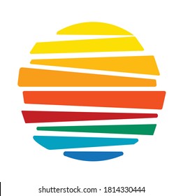 Abstract sun logo icon vector geometric illustration.