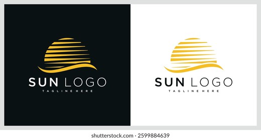 Abstract Sun Logo, sunrise logo design icon vector illustration