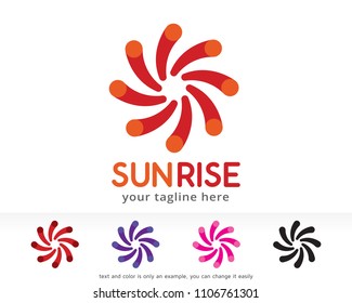 Abstract Sun Logo Symbol Template Design Vector, Emblem, Design Concept, Creative Symbol, Icon