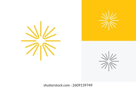 abstract sun logo vector design template