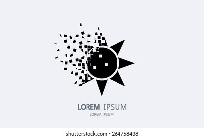 Abstract sun logo. Vector logotype design.