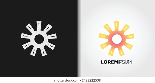 abstract sun logo vector set