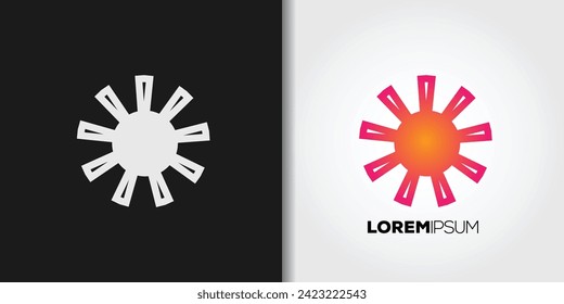 abstract sun logo vector set