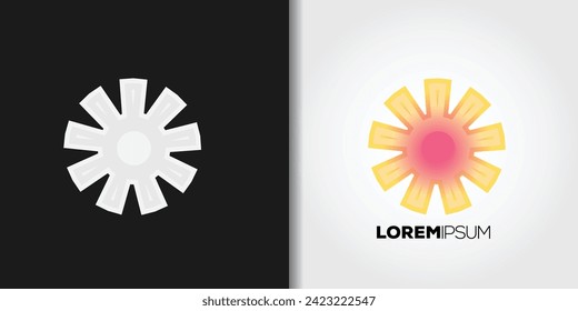 abstract sun logo vector set