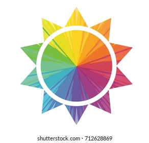 abstract sun multicolored abstract icon