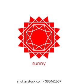 abstract sun on the white background. vector. flat
