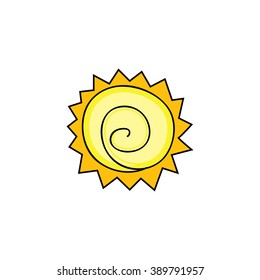 Abstract sun on a white background. Sunlight	